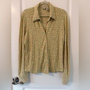 GAP Floral Print Shirt - Cream and Pink